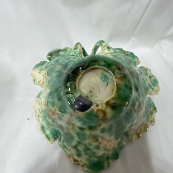 Hobbiest Ceramic Leaf Dish Mottled Glaze 1993 Vintage Retro Boho Candy Trinket - Picture 2 of 8